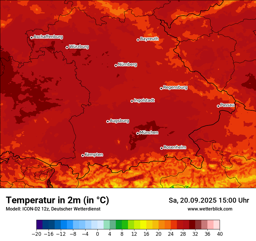 Modellkarten Temperatur