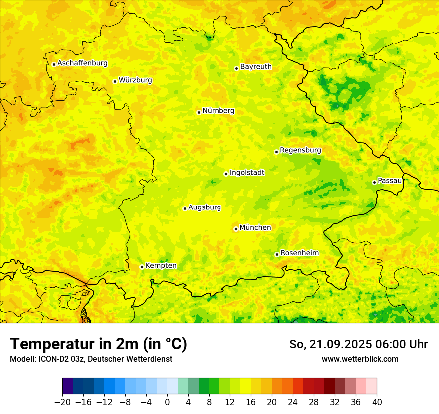 Modellkarten Temperatur