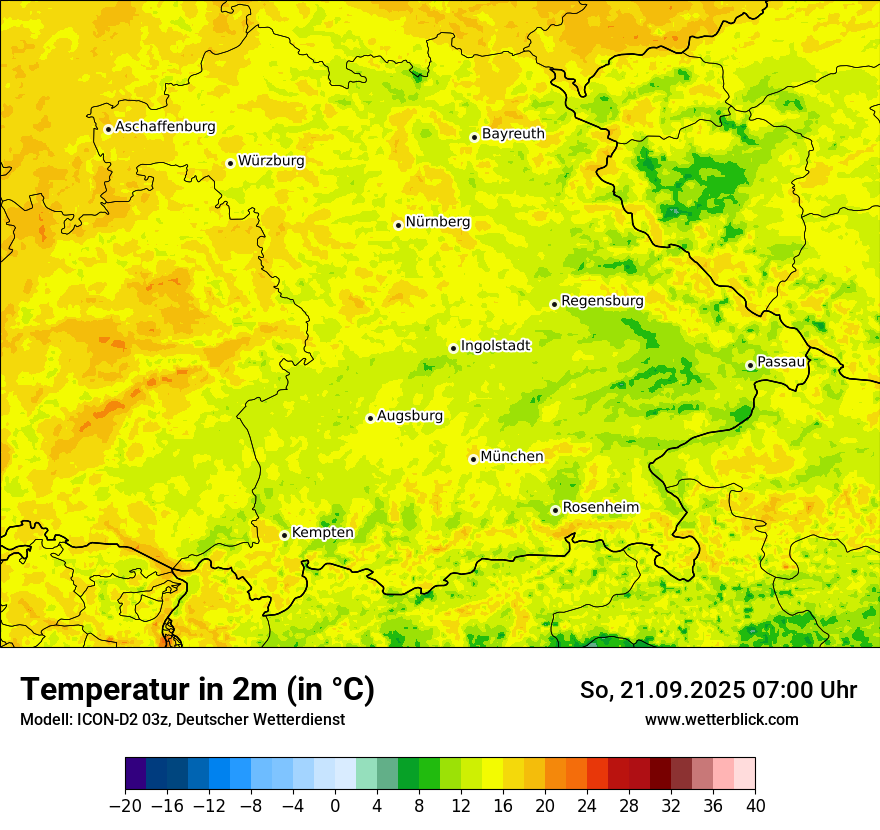 Modellkarten Temperatur
