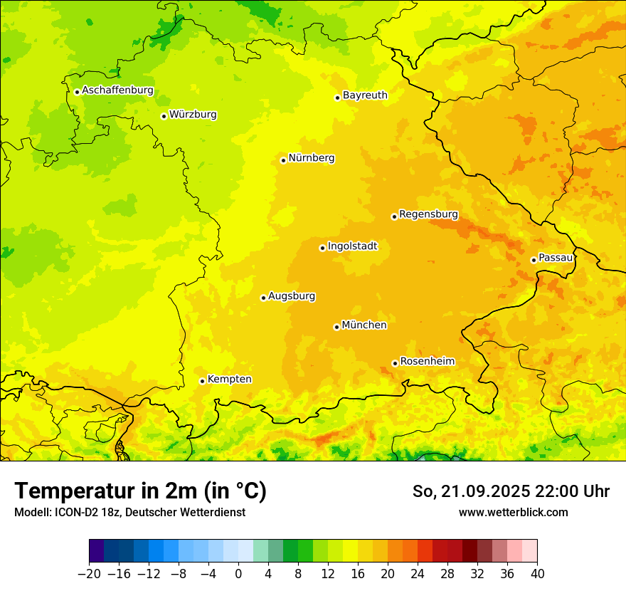 Modellkarten Temperatur