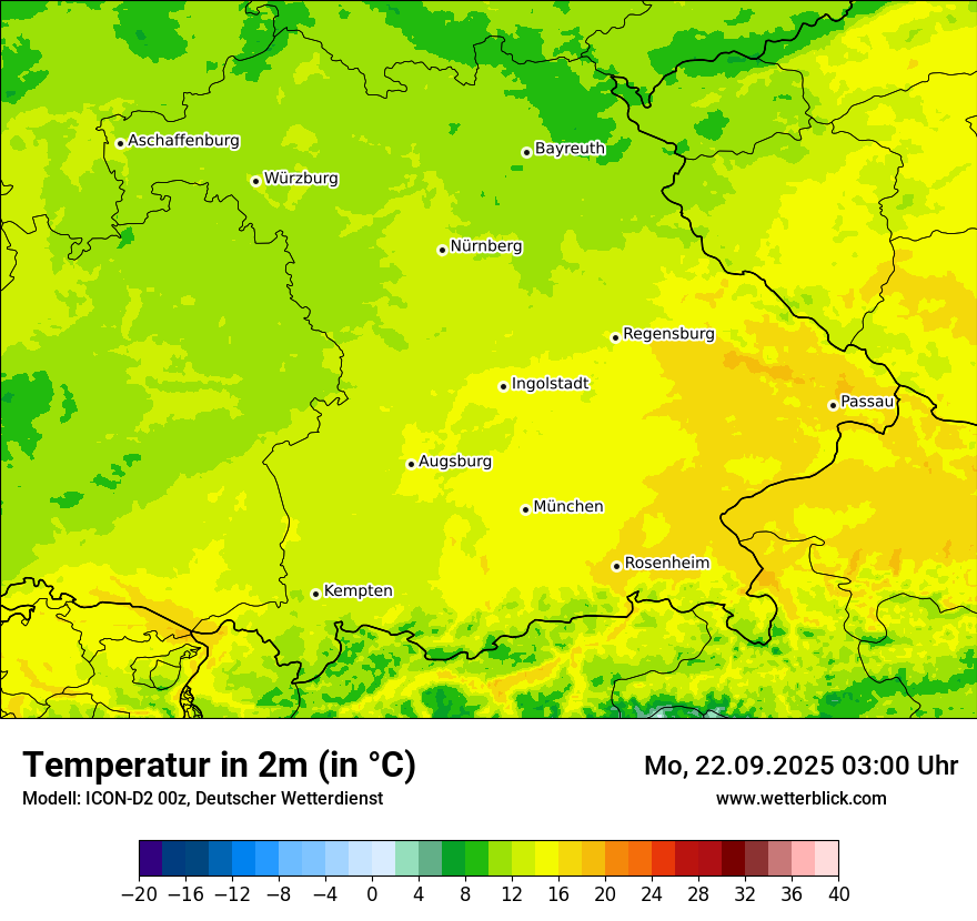 Modellkarten Temperatur