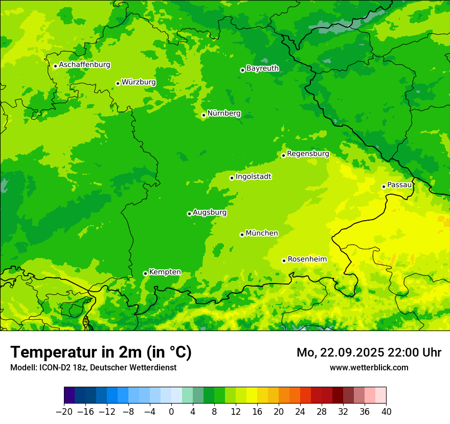 Modellkarten Temperatur