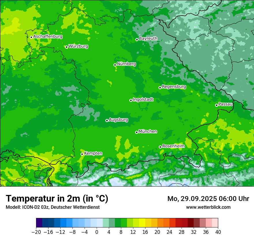 Modellkarten Temperatur