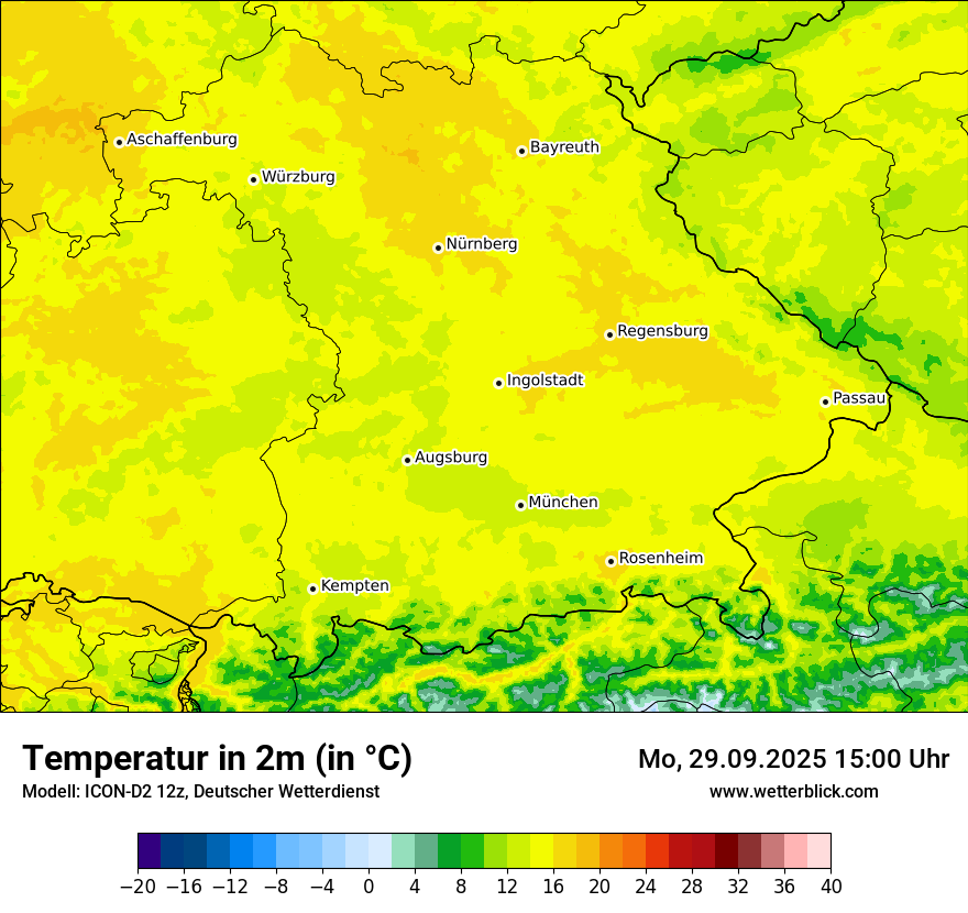 Modellkarten Temperatur