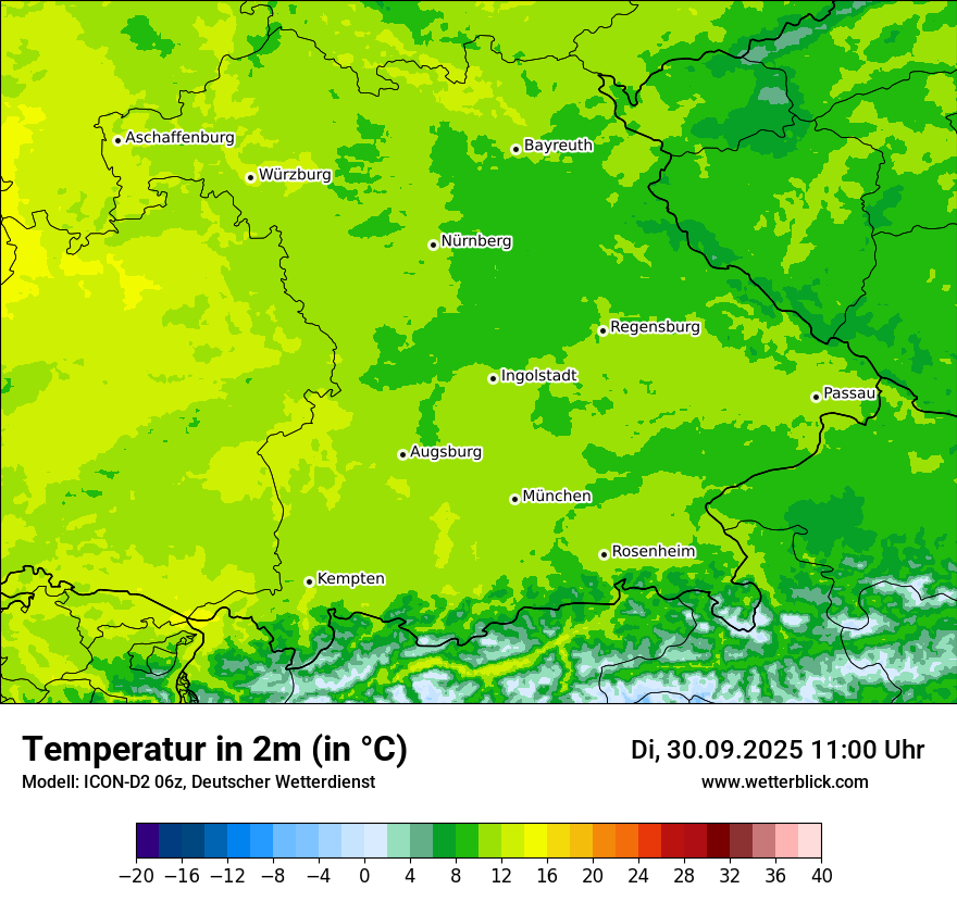 Modellkarten Temperatur