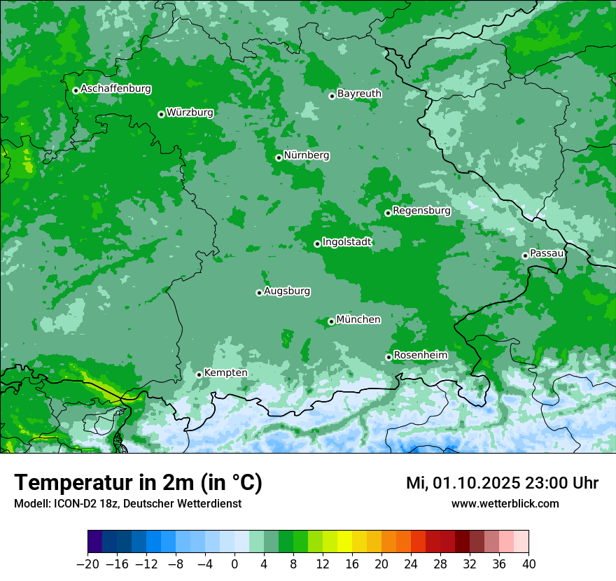 Modellkarten Temperatur