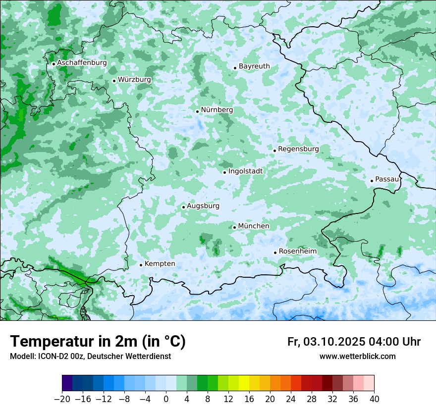 Modellkarten Temperatur