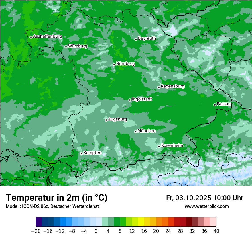 Modellkarten Temperatur