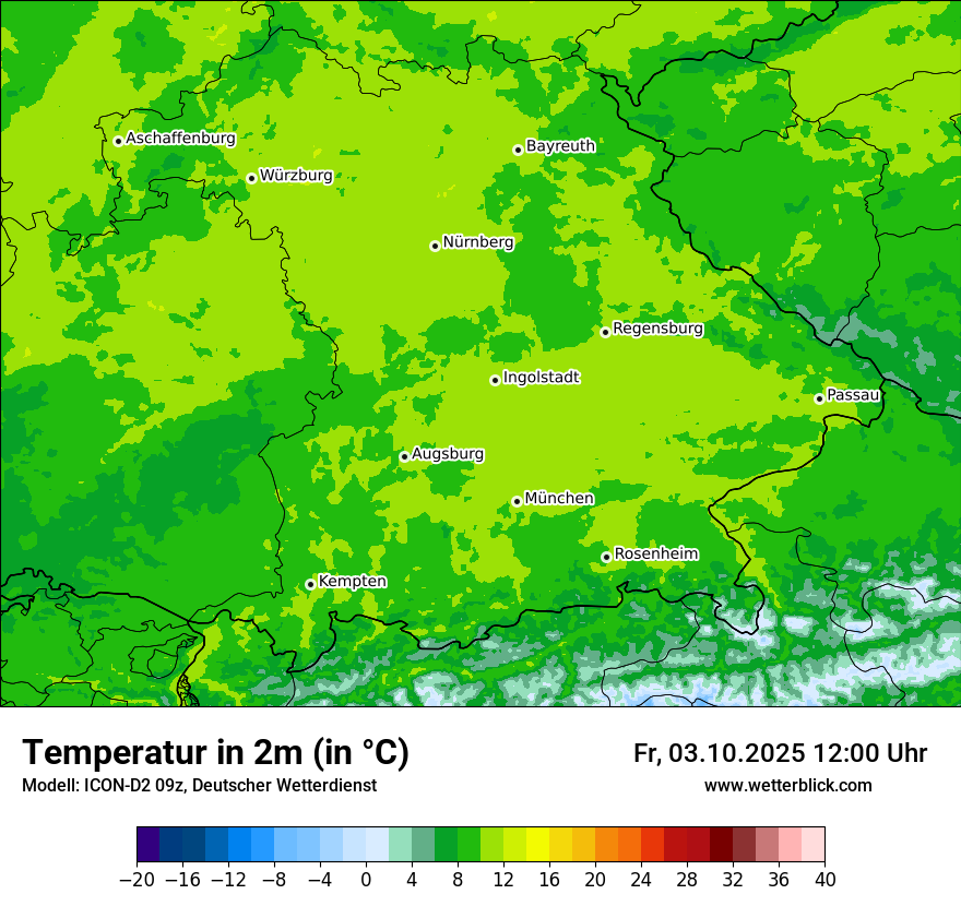 Modellkarten Temperatur