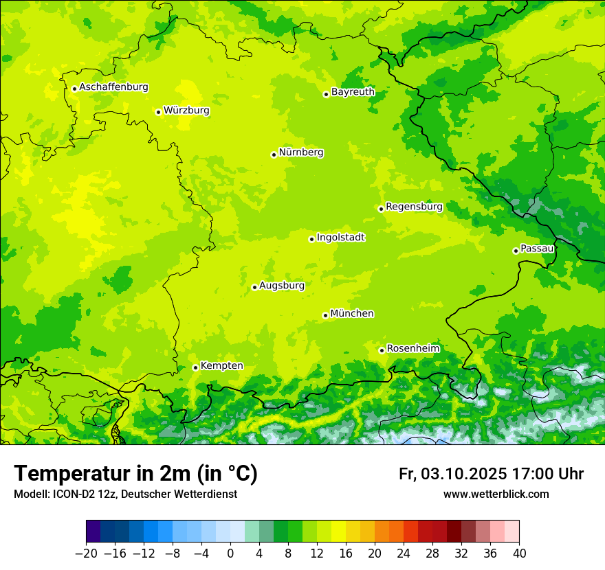 Modellkarten Temperatur