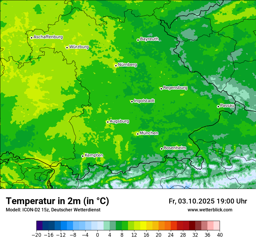 Modellkarten Temperatur