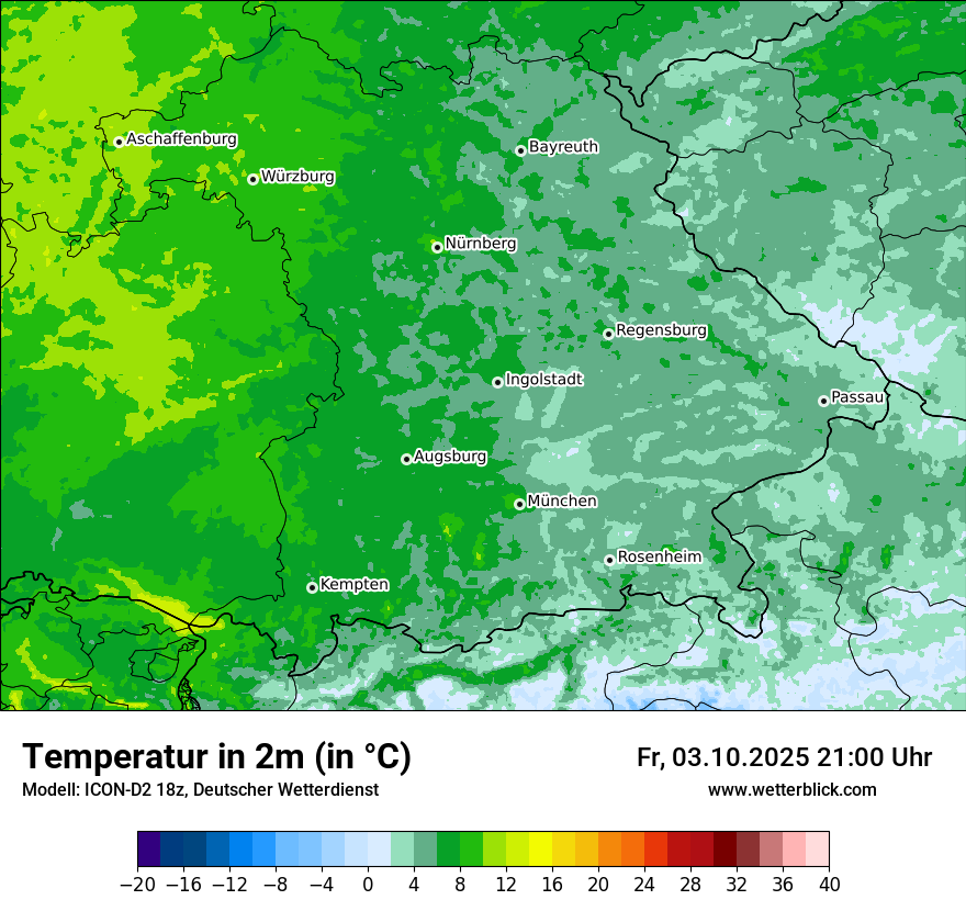 Modellkarten Temperatur