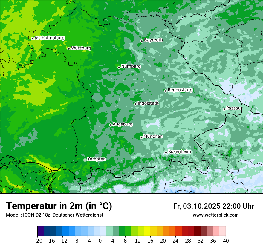 Modellkarten Temperatur