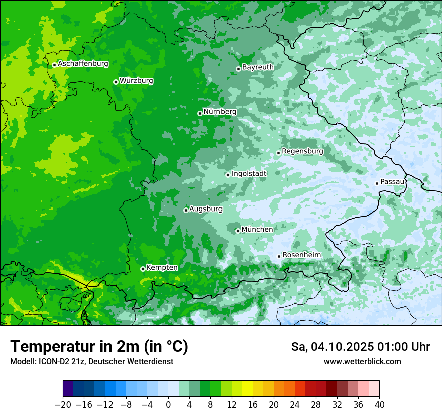 Modellkarten Temperatur