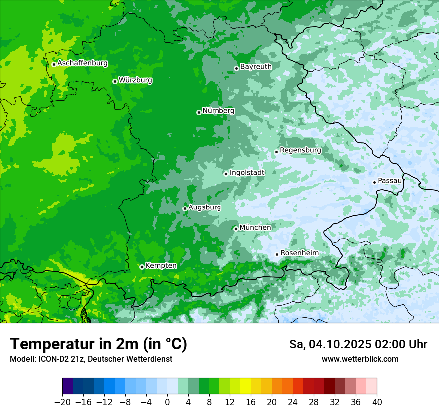 Modellkarten Temperatur
