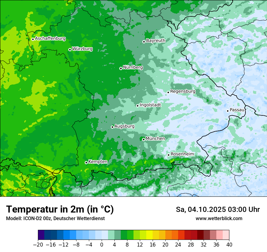 Modellkarten Temperatur