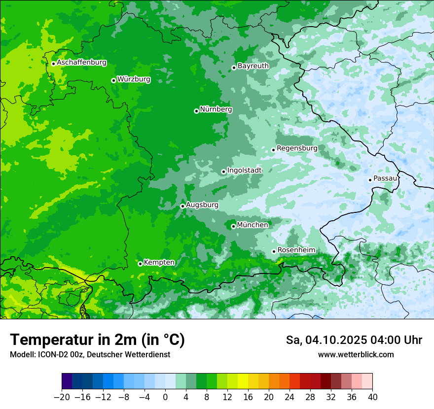 Modellkarten Temperatur