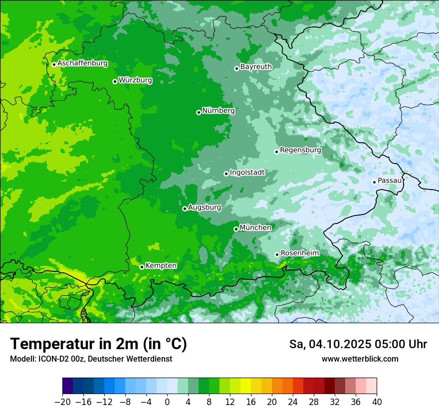 Modellkarten Temperatur