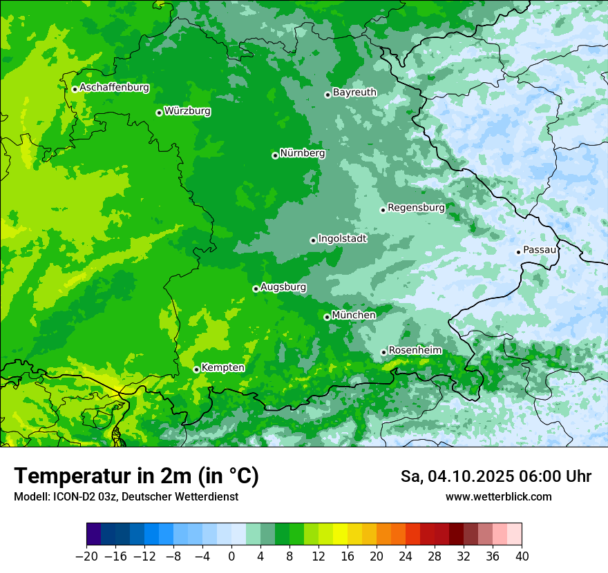 Modellkarten Temperatur