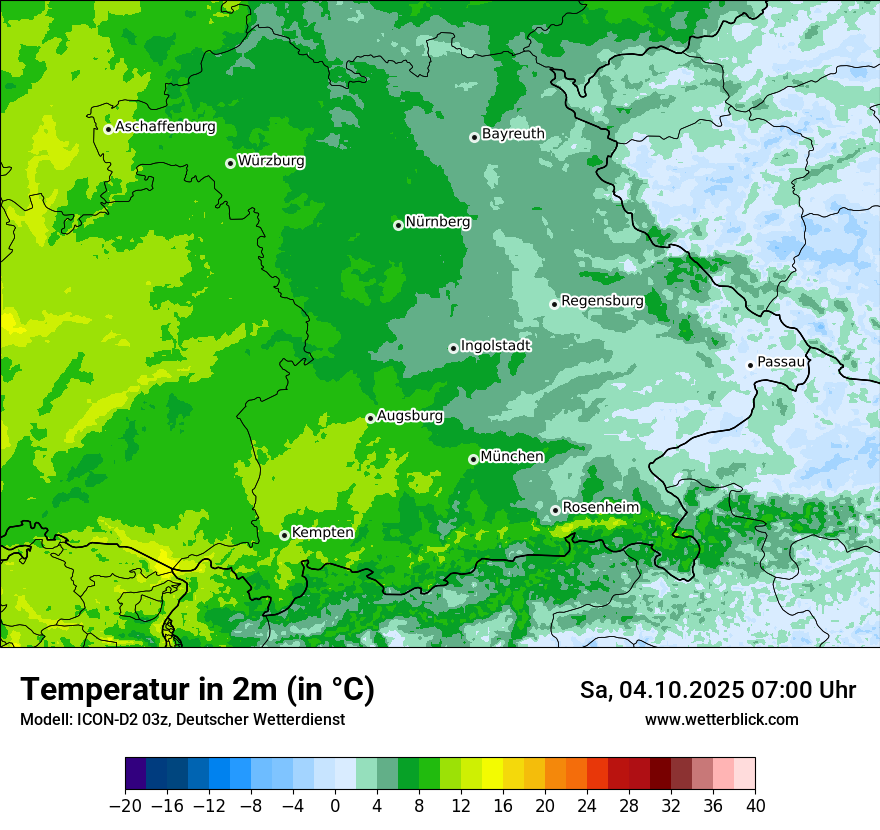 Modellkarten Temperatur