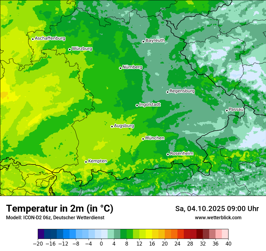 Modellkarten Temperatur