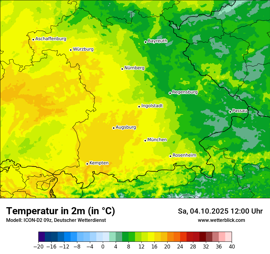 Modellkarten Temperatur