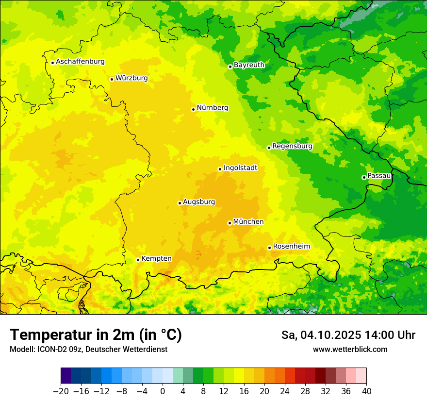Modellkarten Temperatur