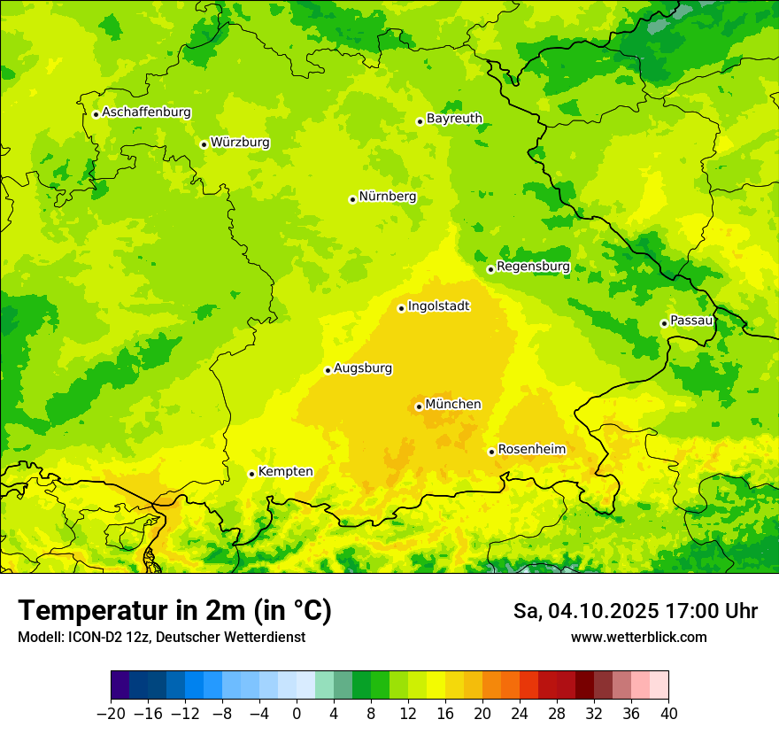 Modellkarten Temperatur