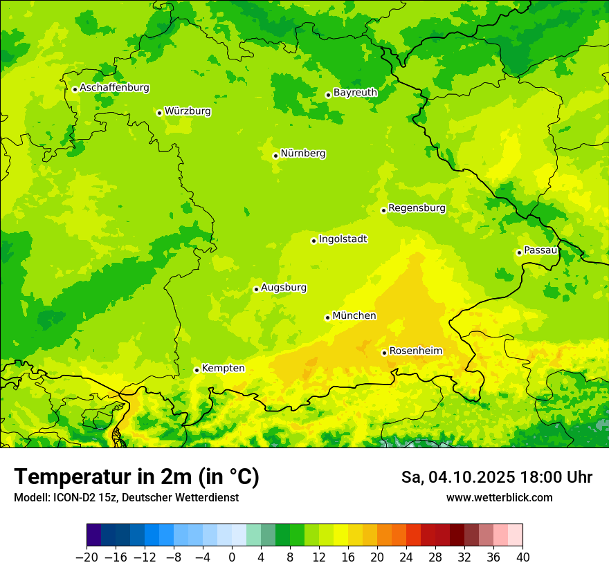 Modellkarten Temperatur