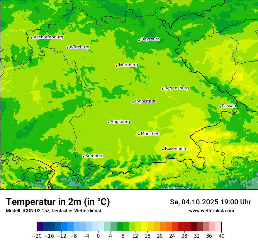 Modellkarten Temperatur