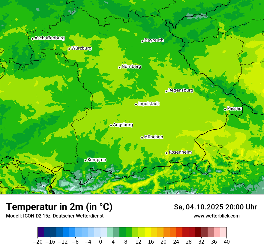 Modellkarten Temperatur