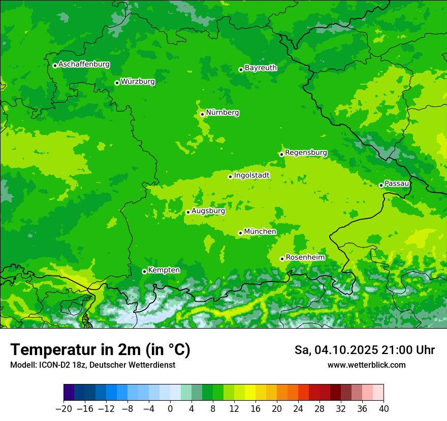 Modellkarten Temperatur