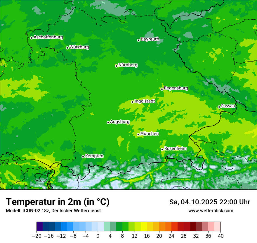Modellkarten Temperatur