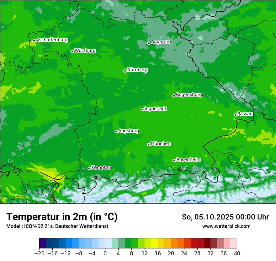 Modellkarten Temperatur