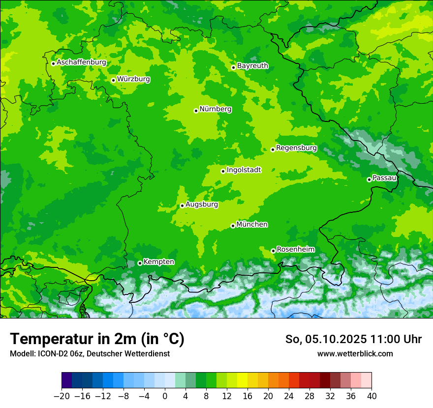 Modellkarten Temperatur