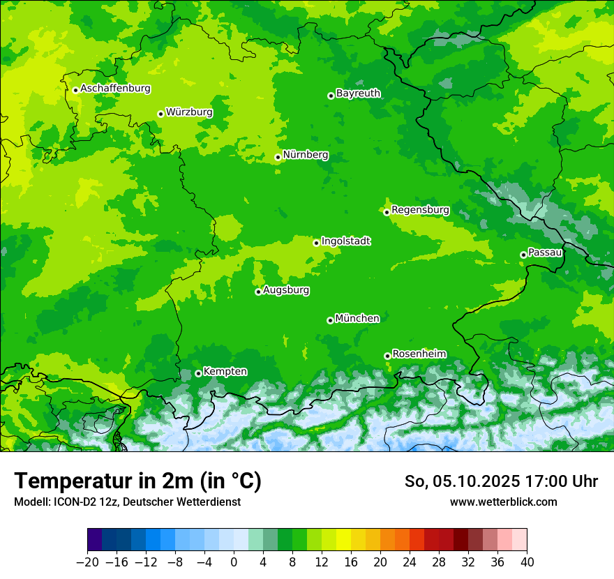Modellkarten Temperatur