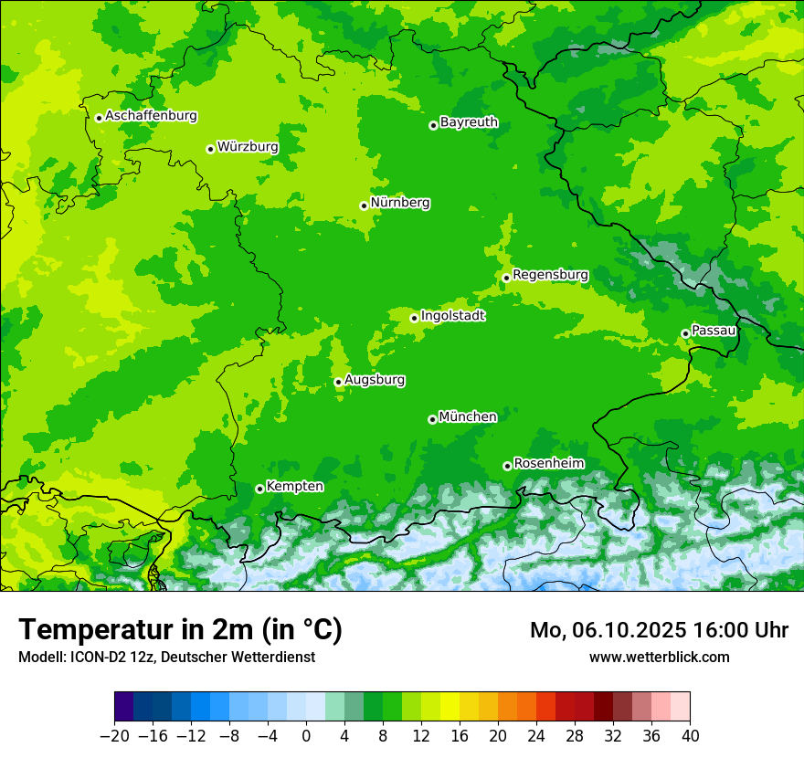 Modellkarten Temperatur