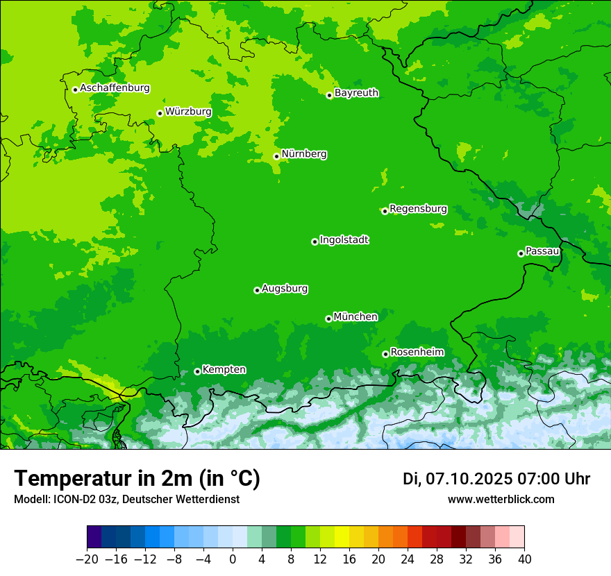 Modellkarten Temperatur