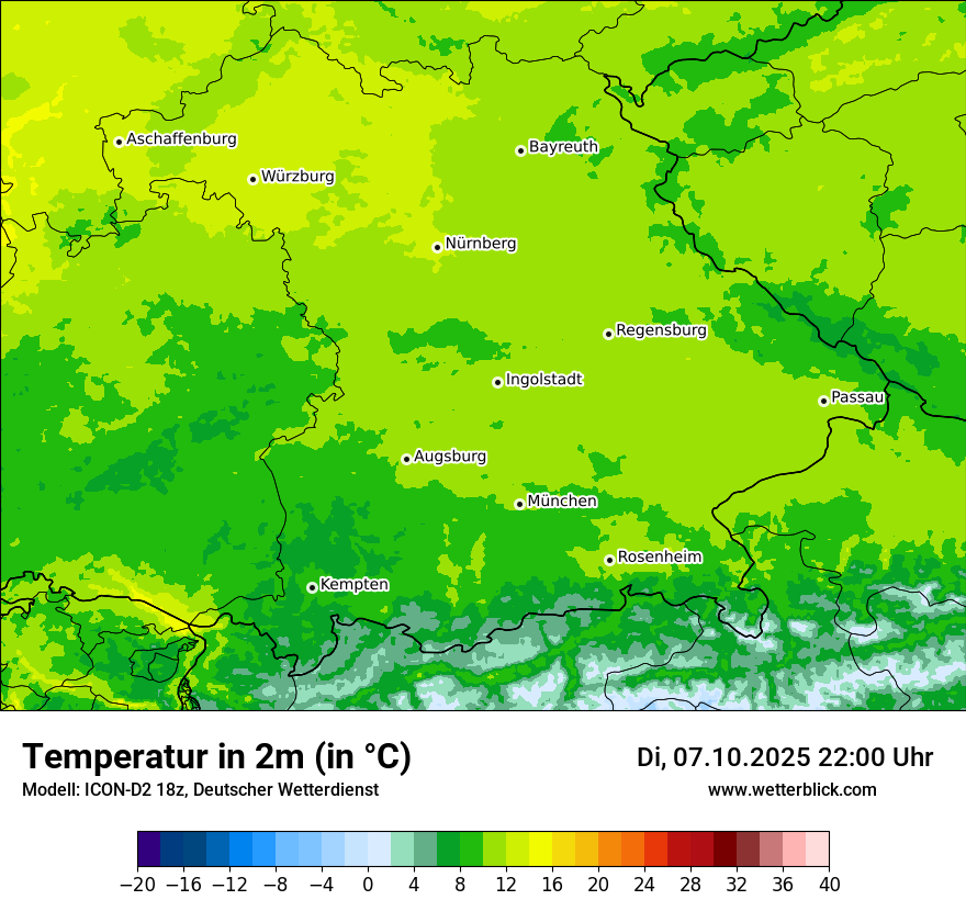 Modellkarten Temperatur