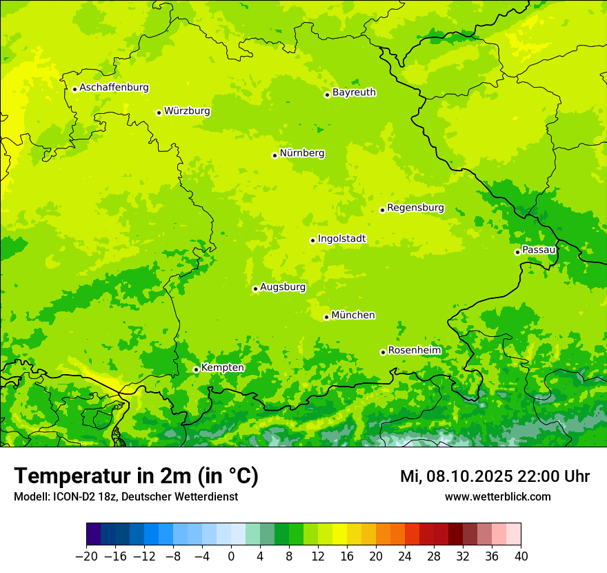 Modellkarten Temperatur