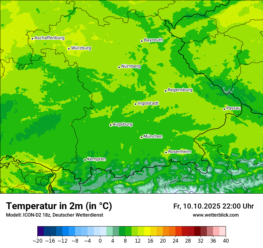 Modellkarten Temperatur