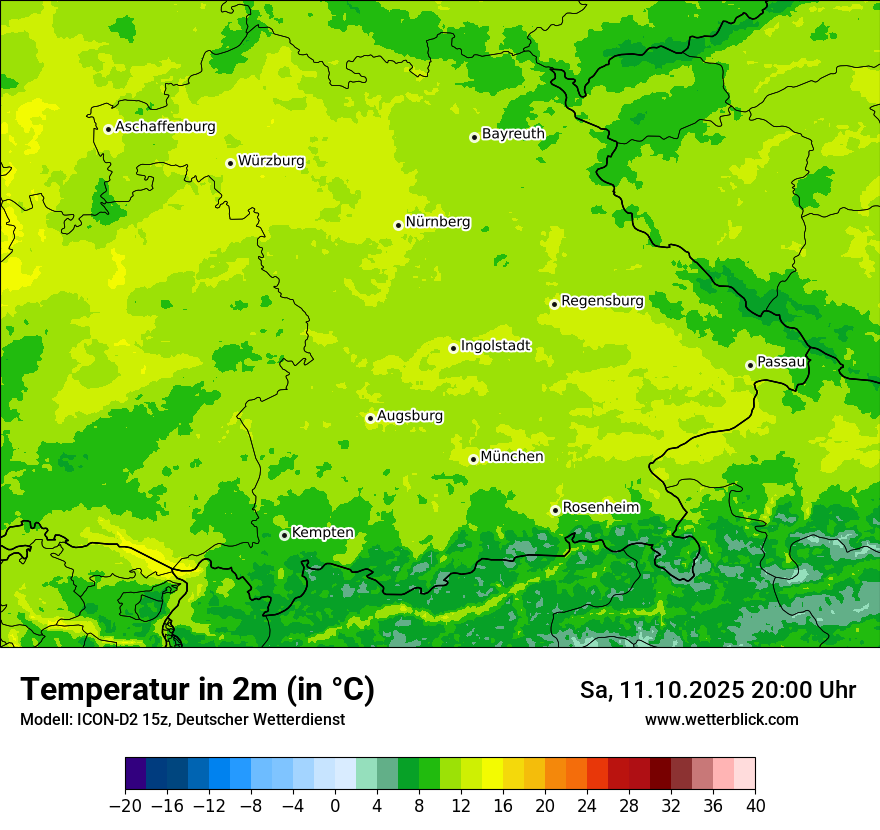 Modellkarten Temperatur