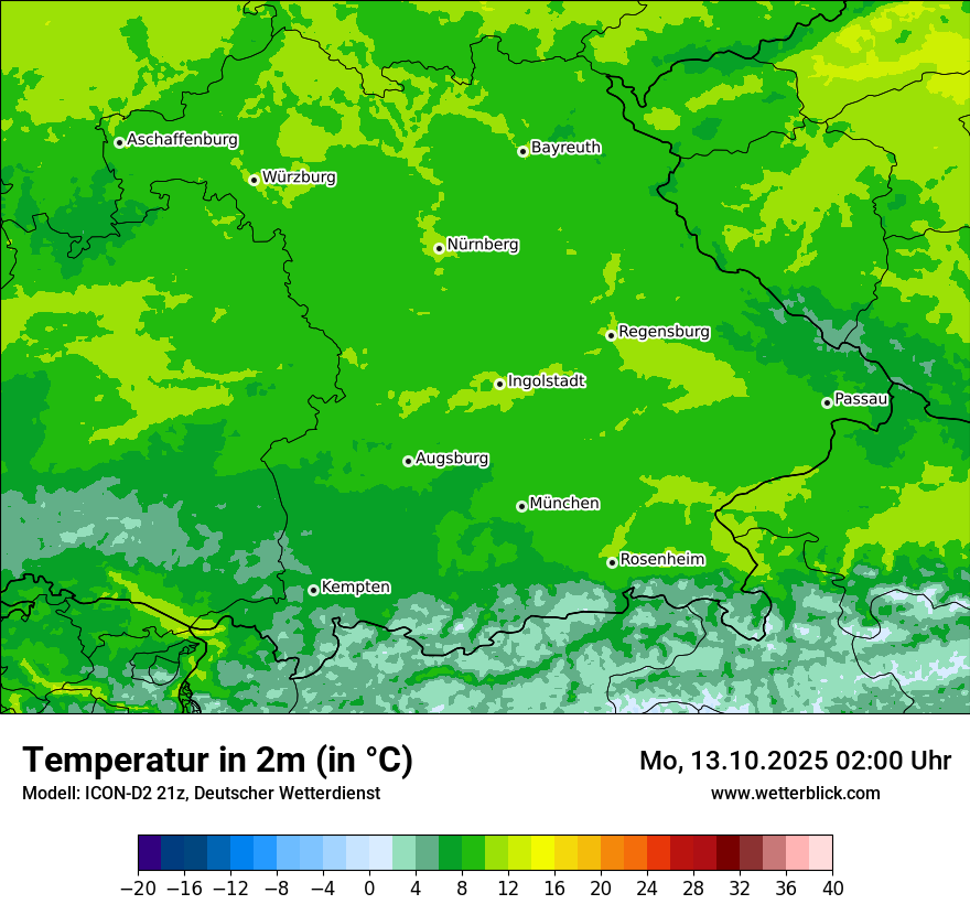 Modellkarten Temperatur