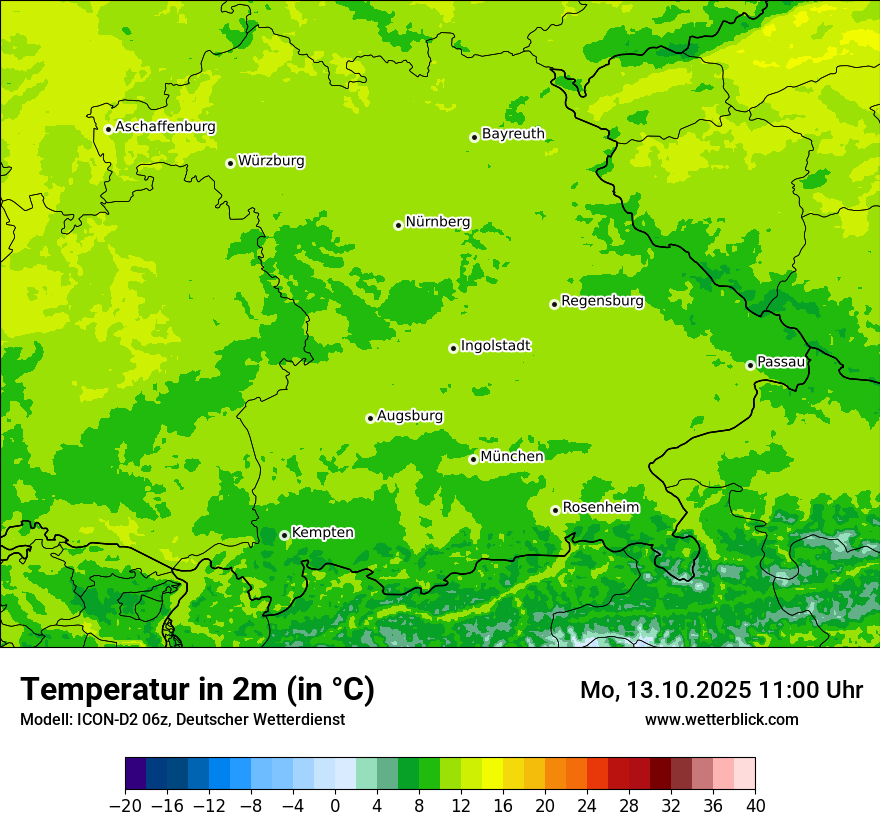 Modellkarten Temperatur
