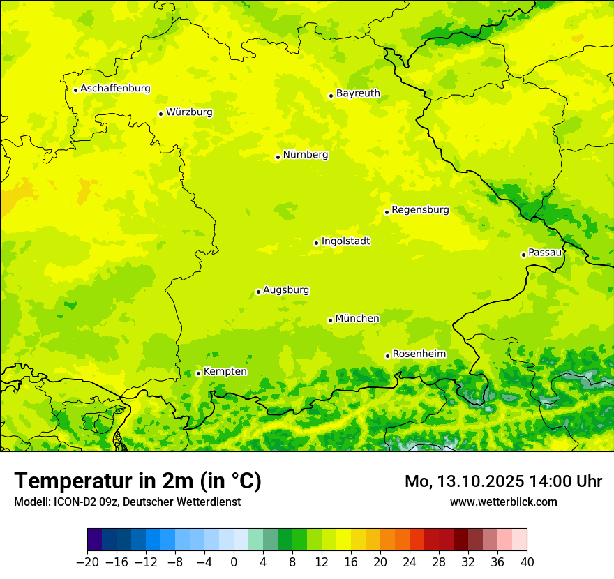 Modellkarten Temperatur