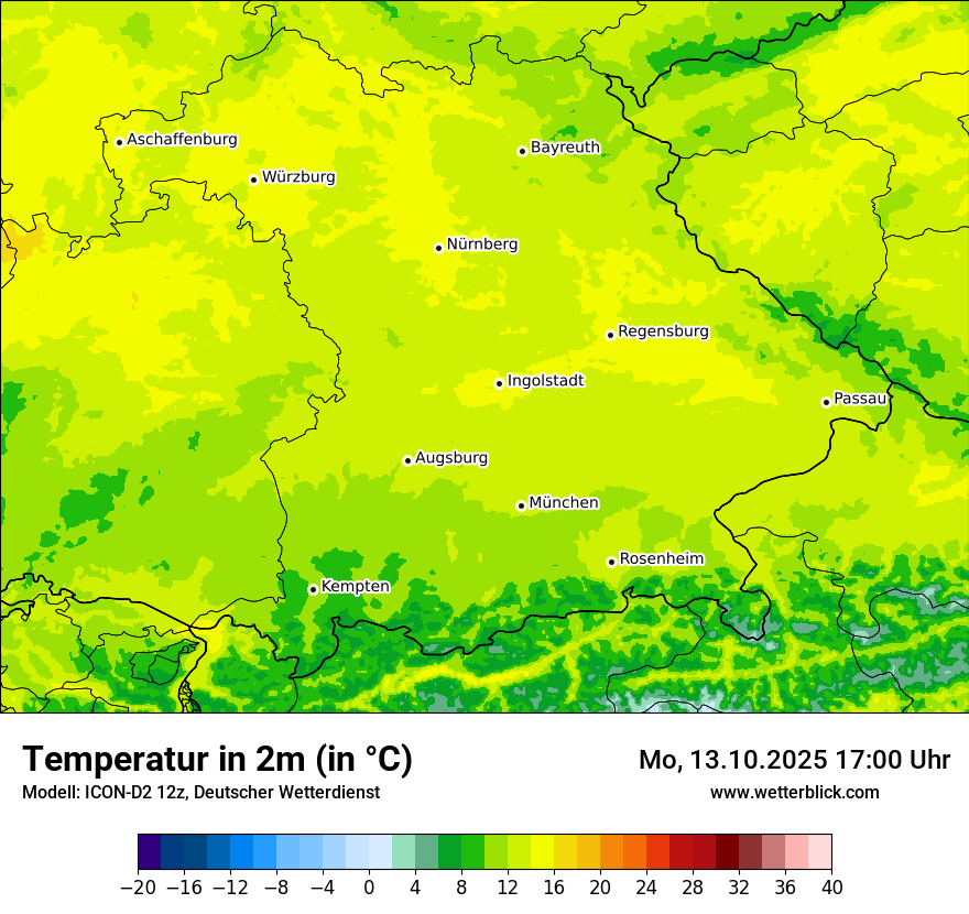 Modellkarten Temperatur