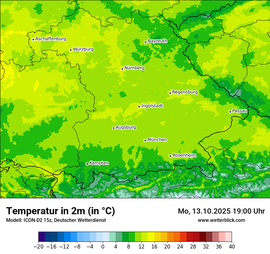 Modellkarten Temperatur