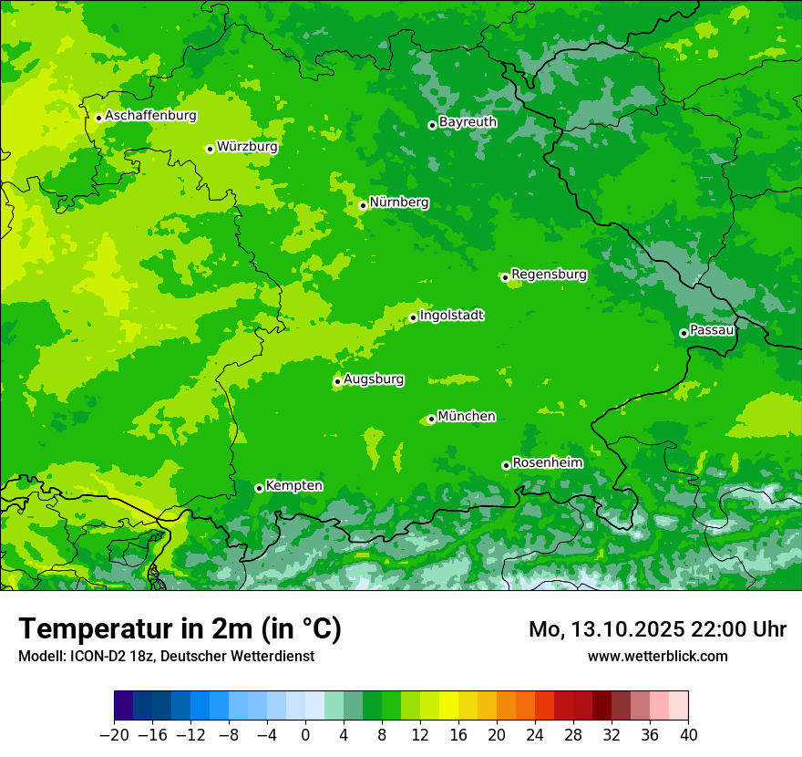 Modellkarten Temperatur