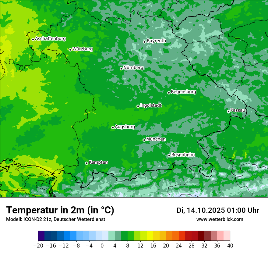 Modellkarten Temperatur