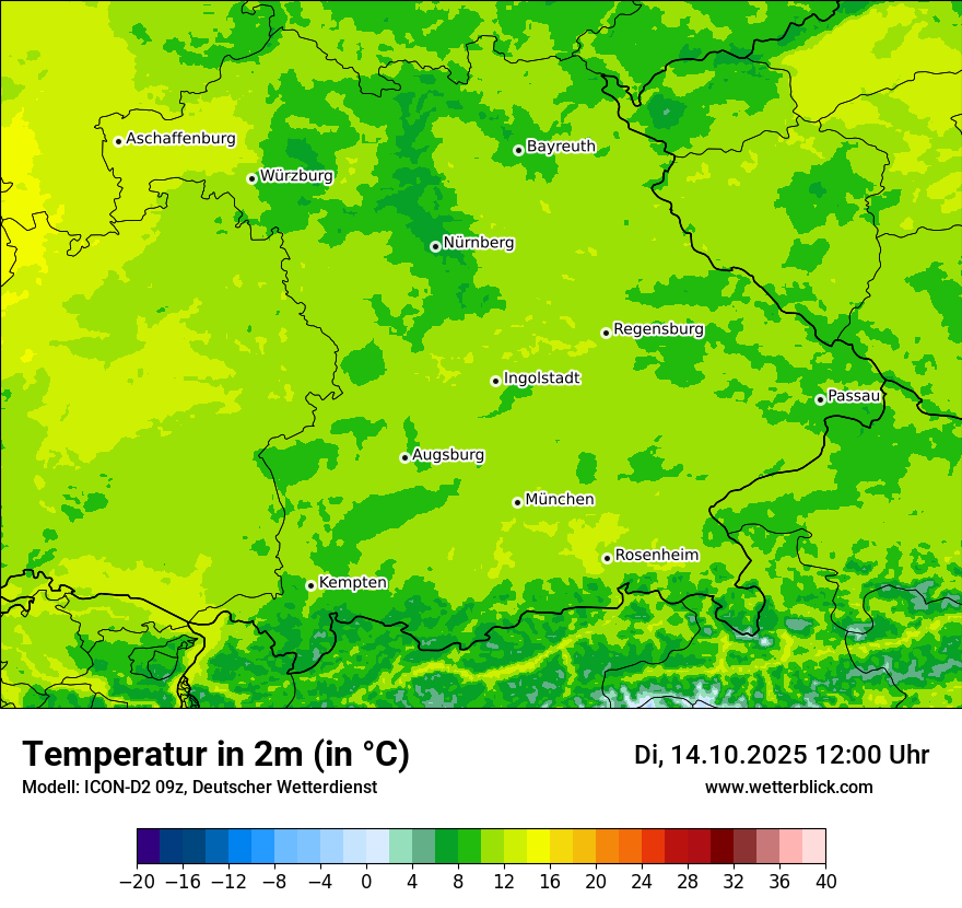 Modellkarten Temperatur
